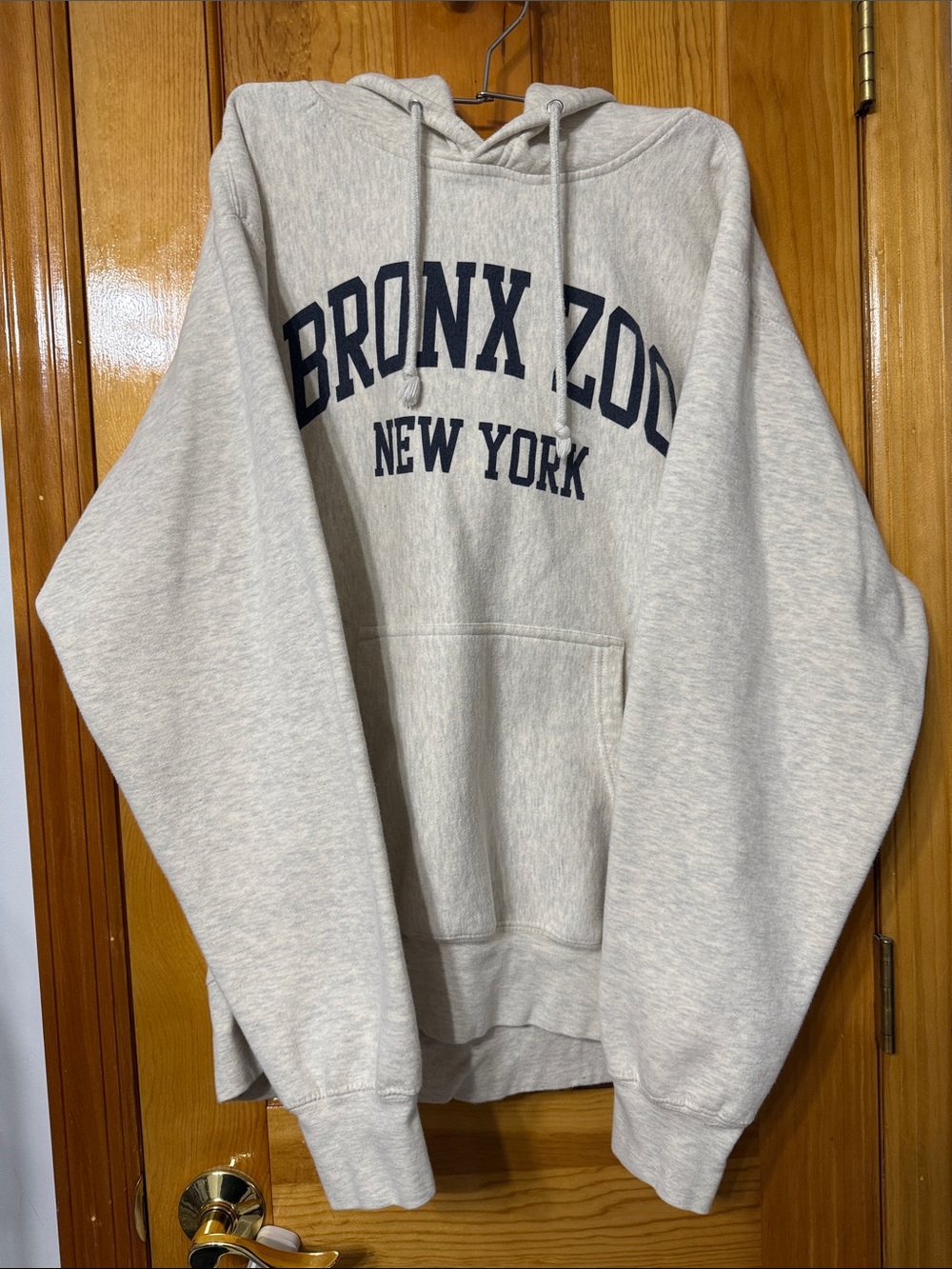Bronx Light Gray Crewneck Sweatshirt with Navy Lettering